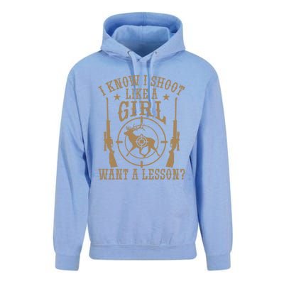 Deer Hunt Funny I Know I Shoot Like A Want A Lesson Gift Unisex Surf Hoodie