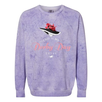 Derby Hats For Women 2024 This Is My Derby Day Dress Colorblast Crewneck Sweatshirt