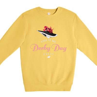 Derby Hats For Women 2024 This Is My Derby Day Dress Premium Crewneck Sweatshirt