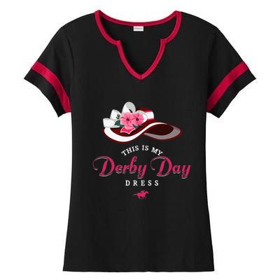 Derby Hats For Women 2024 This Is My Derby Dress Funny Derby Ladies Halftime Notch Neck Tee