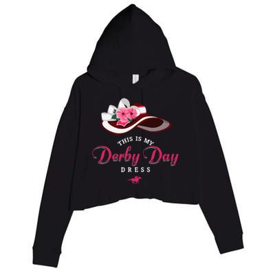 Derby Hats For Women 2024 This Is My Derby Dress Funny Derby Crop Fleece Hoodie