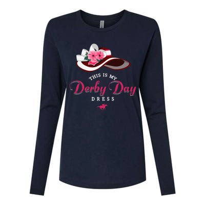 Derby Hats For Women 2024 This Is My Derby Dress Funny Derby Womens Cotton Relaxed Long Sleeve T-Shirt