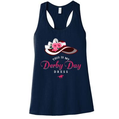 Derby Hats For Women 2024 This Is My Derby Dress Funny Derby Women's Racerback Tank