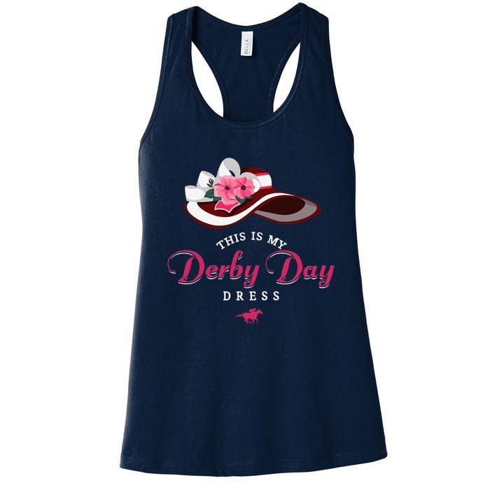 Derby Hats For Women 2024 This Is My Derby Dress Funny Derby Women's Racerback Tank