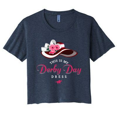 Derby Hats For Women 2024 This Is My Derby Dress Funny Derby Women's Crop Top Tee