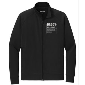 Daddy Husband Forester Hero Fathers Day Gift Stretch Full-Zip Cadet Jacket