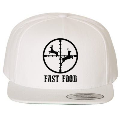 Deer Hunting Funny Hunter Fast Food Gift Wool Snapback Cap