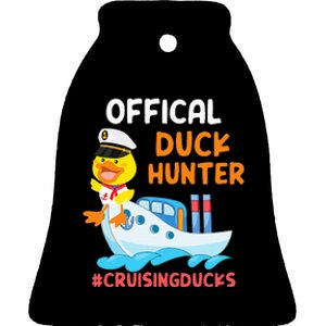 Duck Hunter Funny Duck Cruising Cruise Ceramic Bell Ornament