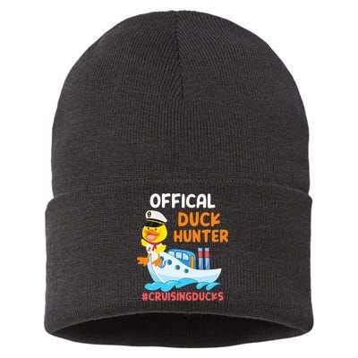 Duck Hunter Funny Duck Cruising Cruise Sustainable Knit Beanie