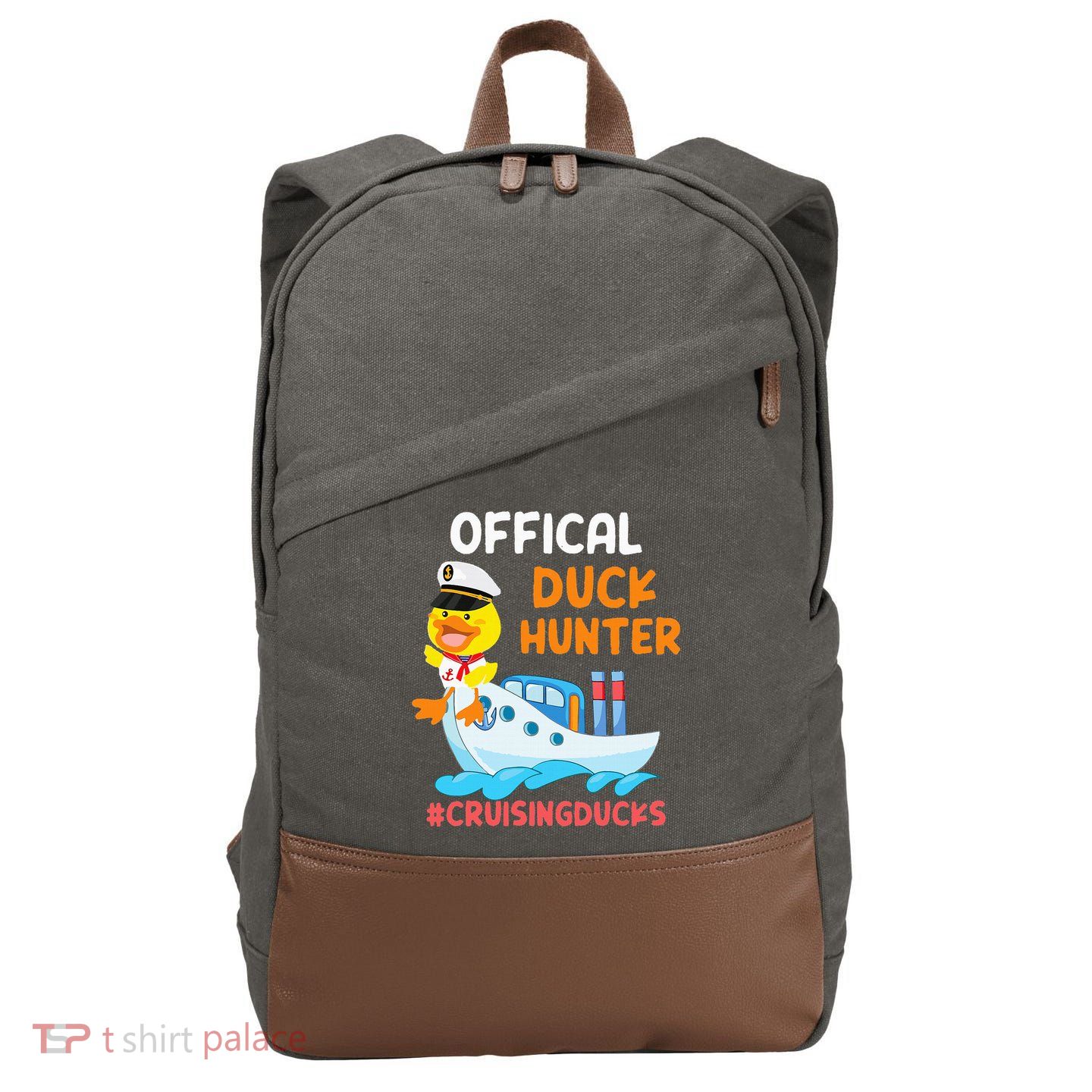 Duck Hunter Funny Duck Cruising Cruise Cotton Canvas Backpack