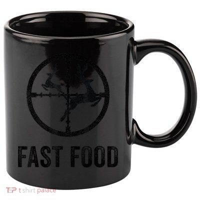 Deer Hunting Funny Hunter Gun Deer Fast Food 11oz C Handle Ceramic Mug