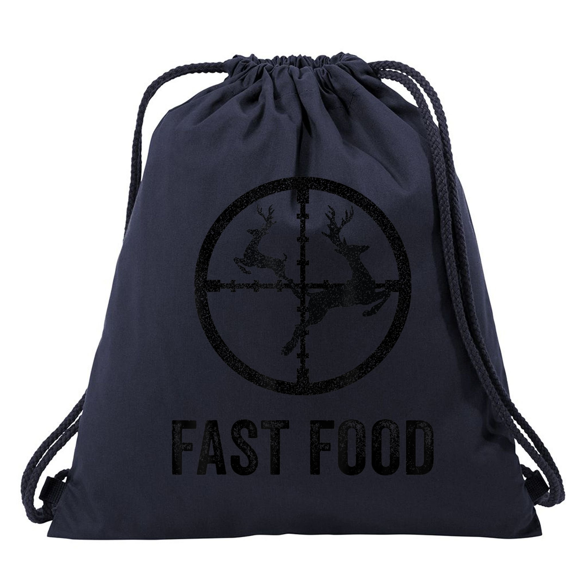 Deer Hunting Funny Hunter Gun Deer Fast Food Drawstring Bag