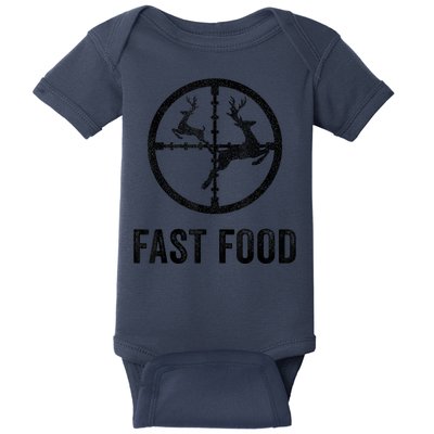 Deer Hunting Funny Hunter Gun Deer Fast Food Baby Bodysuit