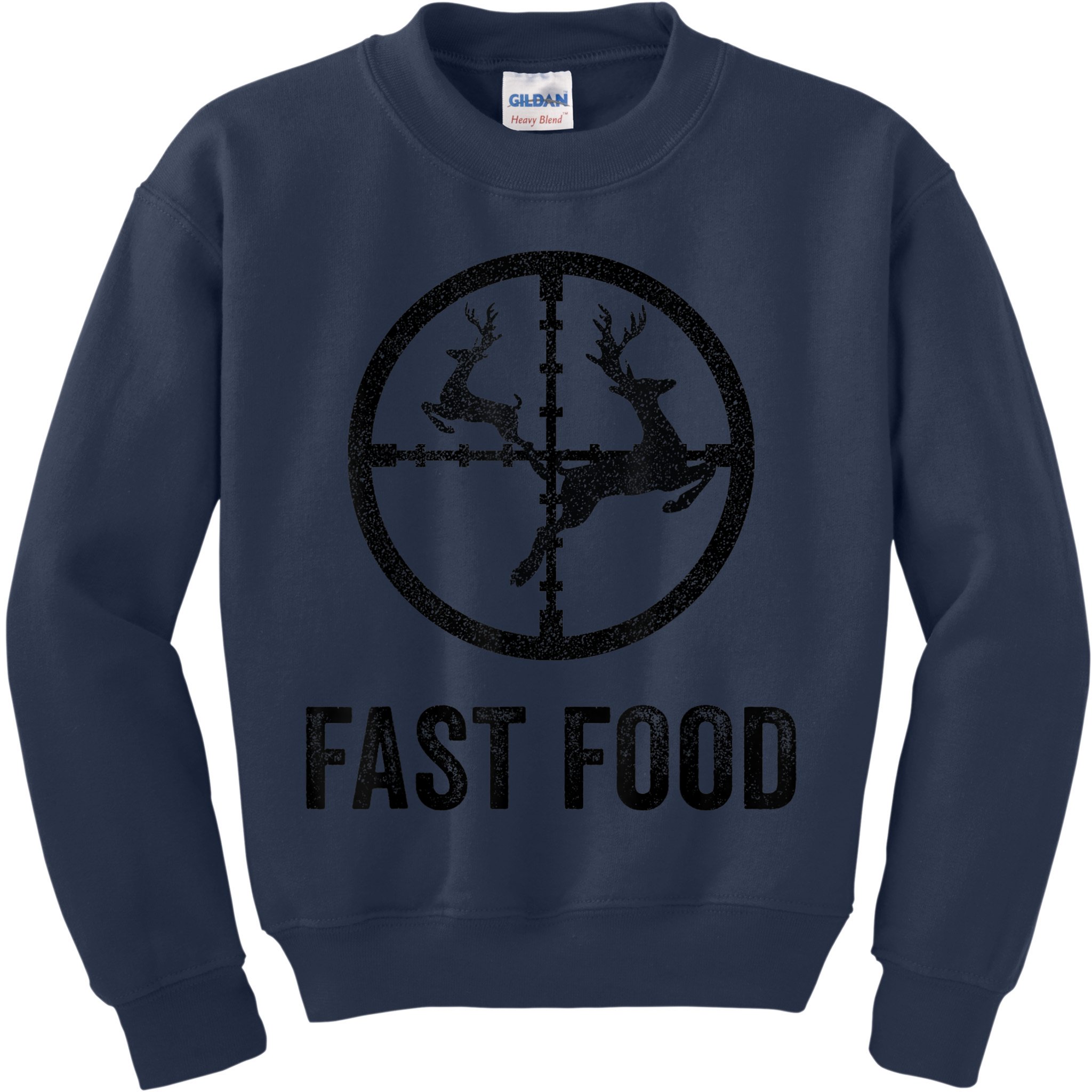Deer Hunting Funny Hunter Gun Deer Fast Food Kids Sweatshirt