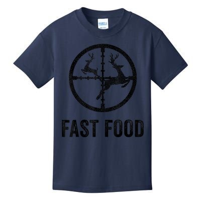 Deer Hunting Funny Hunter Gun Deer Fast Food Kids T-Shirt