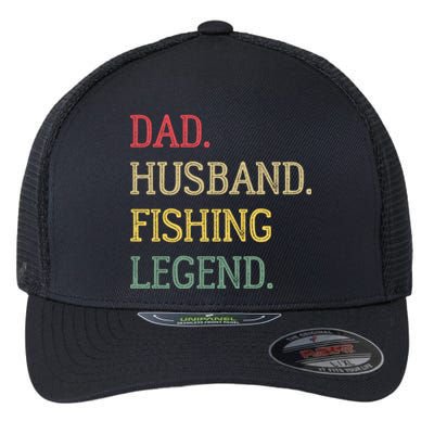 Dad Husband Fishing Legend Vintage Fishing Dad Cute Gift Flexfit Unipanel Trucker Cap