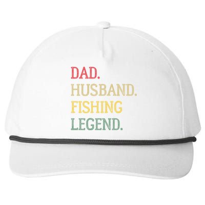 Dad Husband Fishing Legend Vintage Fishing Dad Cute Gift Snapback Five-Panel Rope Hat