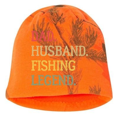 Dad Husband Fishing Legend Vintage Fishing Dad Cute Gift Kati - Camo Knit Beanie