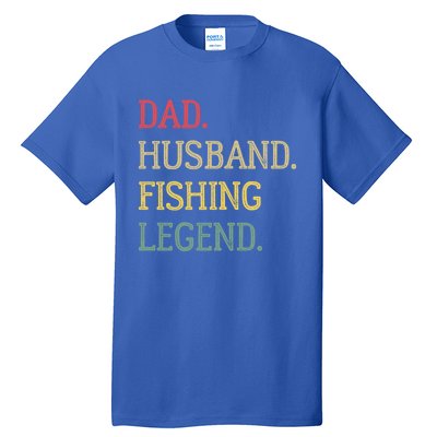 Dad Husband Fishing Legend Vintage Fishing Dad Cute Gift Tall T-Shirt