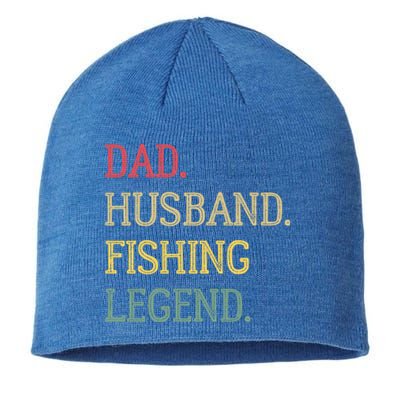 Dad Husband Fishing Legend Vintage Fishing Dad Cute Gift Sustainable Beanie