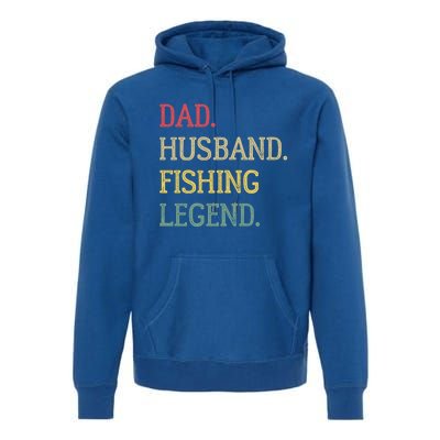 Dad Husband Fishing Legend Vintage Fishing Dad Cute Gift Premium Hoodie