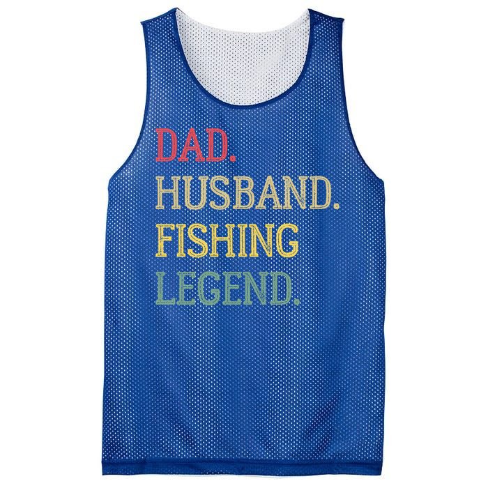 Dad Husband Fishing Legend Vintage Fishing Dad Cute Gift Mesh Reversible Basketball Jersey Tank