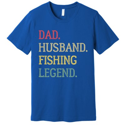 Dad Husband Fishing Legend Vintage Fishing Dad Cute Gift Premium T-Shirt