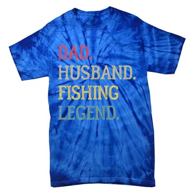 Dad Husband Fishing Legend Vintage Fishing Dad Cute Gift Tie-Dye T-Shirt