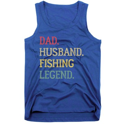 Dad Husband Fishing Legend Vintage Fishing Dad Cute Gift Tank Top