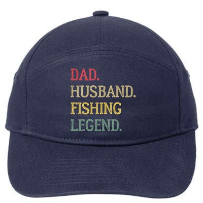 Dad Husband Fishing Legend Vintage Fishing Dad Cute Gift 7-Panel Snapback Hat