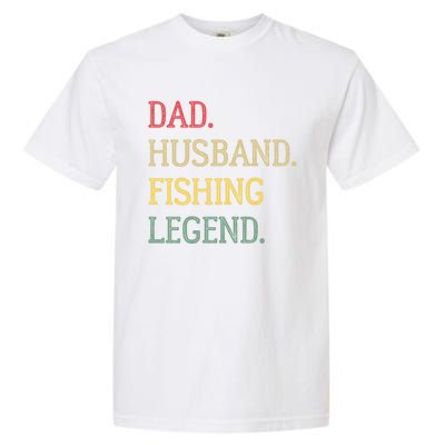 Dad Husband Fishing Legend Vintage Fishing Dad Cute Gift Garment-Dyed Heavyweight T-Shirt