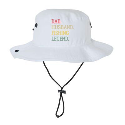 Dad Husband Fishing Legend Vintage Fishing Dad Cute Gift Legacy Cool Fit Booney Bucket Hat