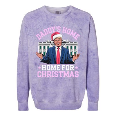 DaddyS Home For Christmas Trump 2024 Colorblast Crewneck Sweatshirt