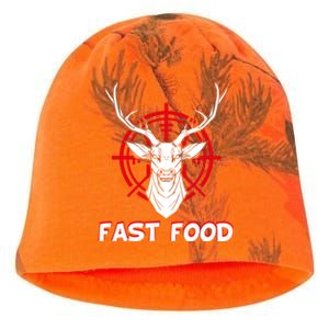 Deer Hunting Funny Hunter Gift Hunter Hunts Eat Fast Food Gift Kati - Camo Knit Beanie