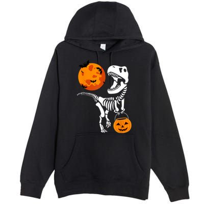 Dinosaur Halloween Funny T Rex Premium Pullover Hoodie