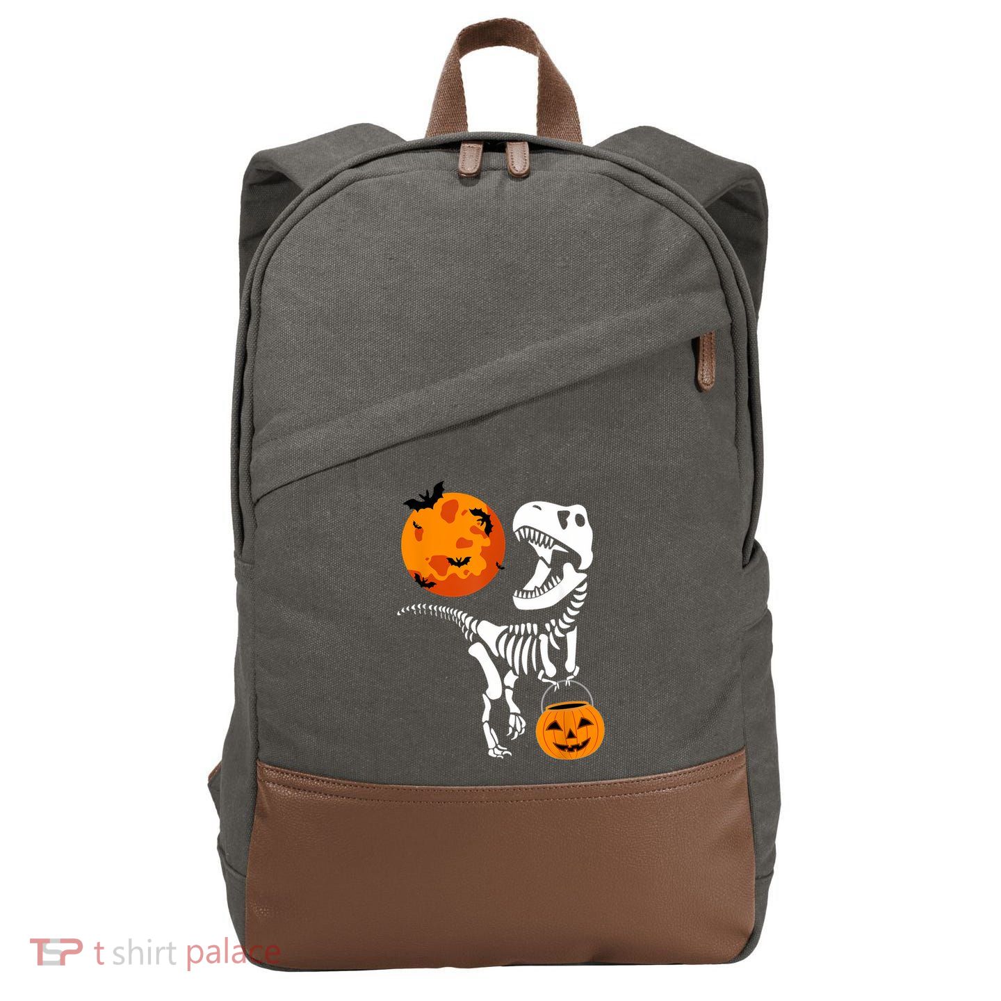 Dinosaur Halloween Funny T Rex Cotton Canvas Backpack