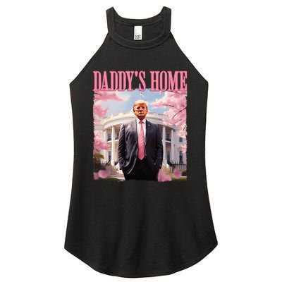 DaddyS Home Funny Trump DaddyS Coming Home 2024 Maga 2024 Women's Perfect Tri Rocker Tank