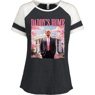 DaddyS Home Funny Trump DaddyS Coming Home 2024 Maga 2024 Enza Ladies Jersey Colorblock Tee