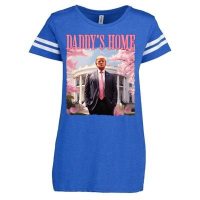 DaddyS Home Funny Trump DaddyS Coming Home 2024 Maga 2024 Enza Ladies Jersey Football T-Shirt