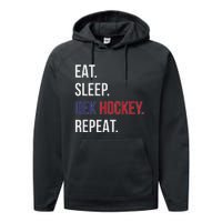 Dek Hockey Funny Eat Sleep Dek Hockey Repeat Performance Fleece Hoodie