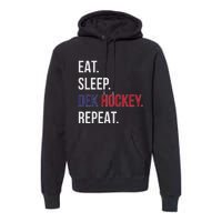 Dek Hockey Funny Eat Sleep Dek Hockey Repeat Premium Hoodie