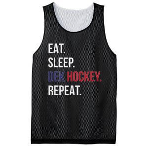 Dek Hockey Funny Eat Sleep Dek Hockey Repeat Mesh Reversible Basketball Jersey Tank