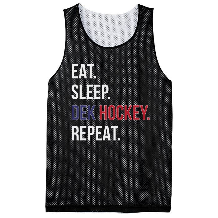 Dek Hockey Funny Eat Sleep Dek Hockey Repeat Mesh Reversible Basketball Jersey Tank