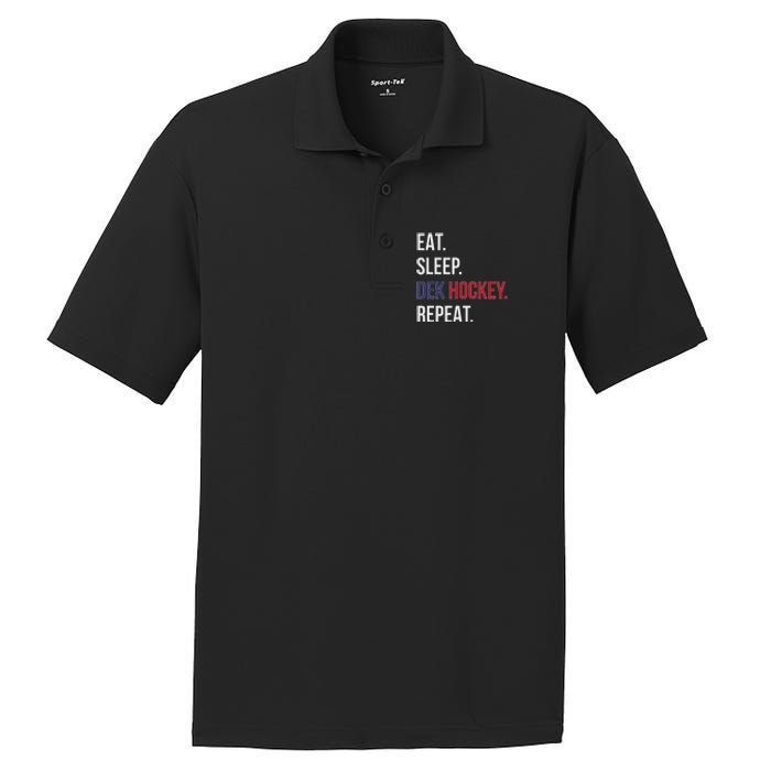 Dek Hockey Funny Eat Sleep Dek Hockey Repeat PosiCharge RacerMesh Polo