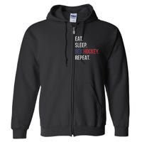 Dek Hockey Funny Eat Sleep Dek Hockey Repeat Full Zip Hoodie