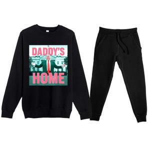 Daddys Home Funny Trending Women Premium Crewneck Sweatsuit Set