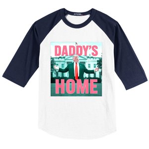 Daddys Home Funny Trending Women Baseball Sleeve Shirt