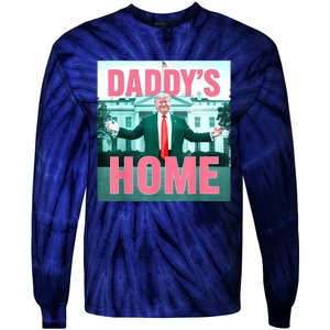 Daddys Home Funny Trending Women Tie-Dye Long Sleeve Shirt