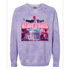 DaddyS Home Funny Trump DaddyS Coming Home 2024 Colorblast Crewneck Sweatshirt