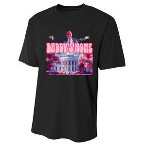 DaddyS Home Funny Trump DaddyS Coming Home 2024 Performance Sprint T-Shirt